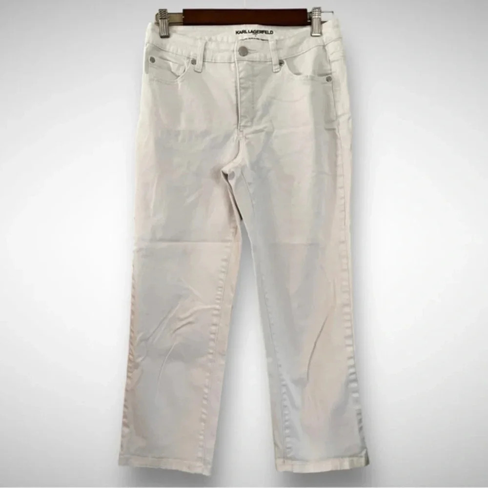 KARL LAGERFELD Paris High Rise White Jeans | Size 6